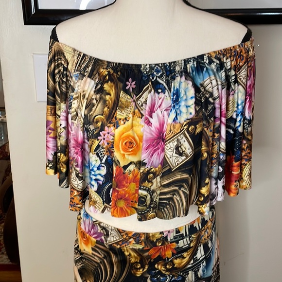 LNWOT 2 pc. Crop top & ruched “fanny” skirt - Picture 1 of 5